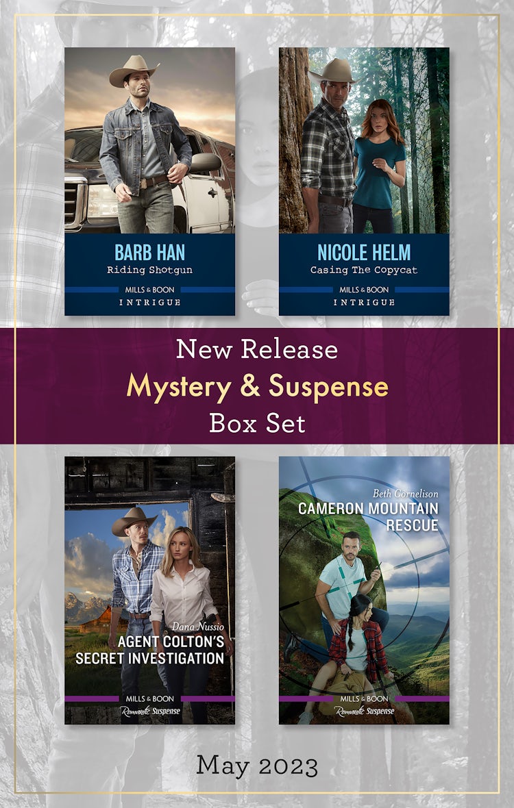 Cover image for Mystery & Suspense New Release Box Set May 2023/Riding Shotgun/Casing the Copycat/Agent Colton's Secret Investigation/Cameron Mountain Rescue, isbn: 9781867289838