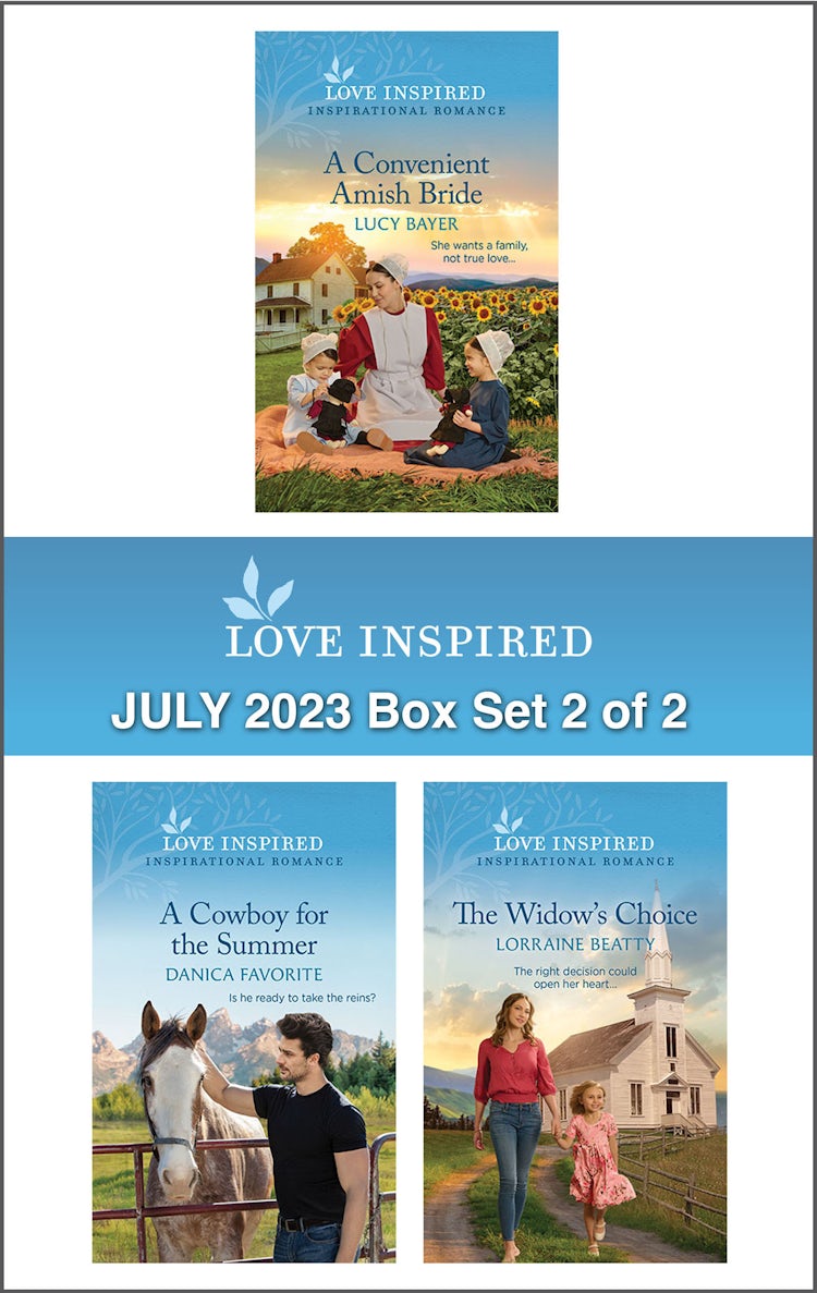 Cover image for Love Inspired July 2023 Box Set - 2 of 2/A Convenient Amish Bride/A Cowboy for the Summer/The Widow's Choice, isbn: 9781867290230
