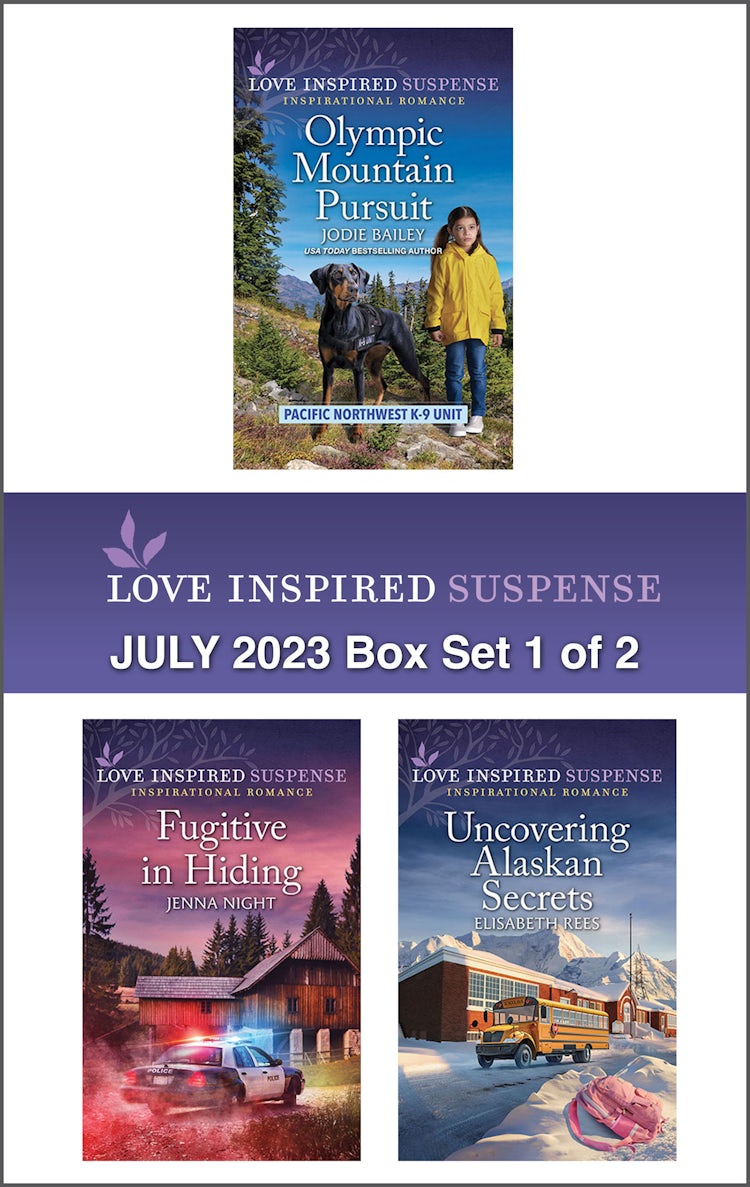 Cover image for Love Inspired Suspense July 2023 - Box Set 1 of 2/Olympic Mountain Pursuit/Fugitive in Hiding/Uncovering Alaskan Secrets, isbn: 9781867290353