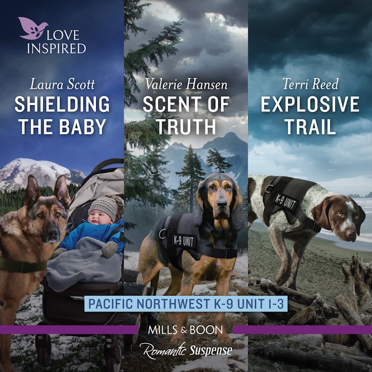 Cover image for Pacific Northwest K-9 Unit books 1-3/Shielding the Baby/Scent of Truth/Explosive Trail, isbn: 9781867292159