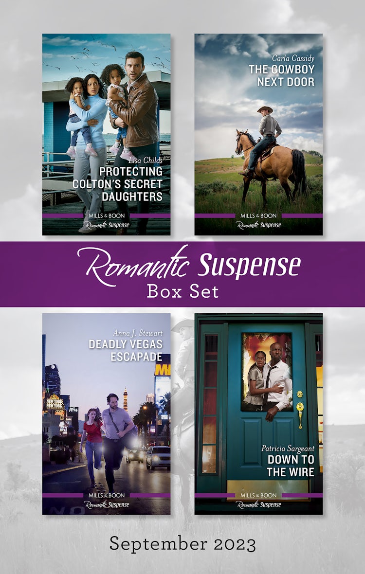 Cover image for Suspense Box Set Sept 2023/Protecting Colton's Secret Daughters/The Cowboy Next Door/Deadly Vegas Escapade/Down to the Wire, isbn: 9781867293262
