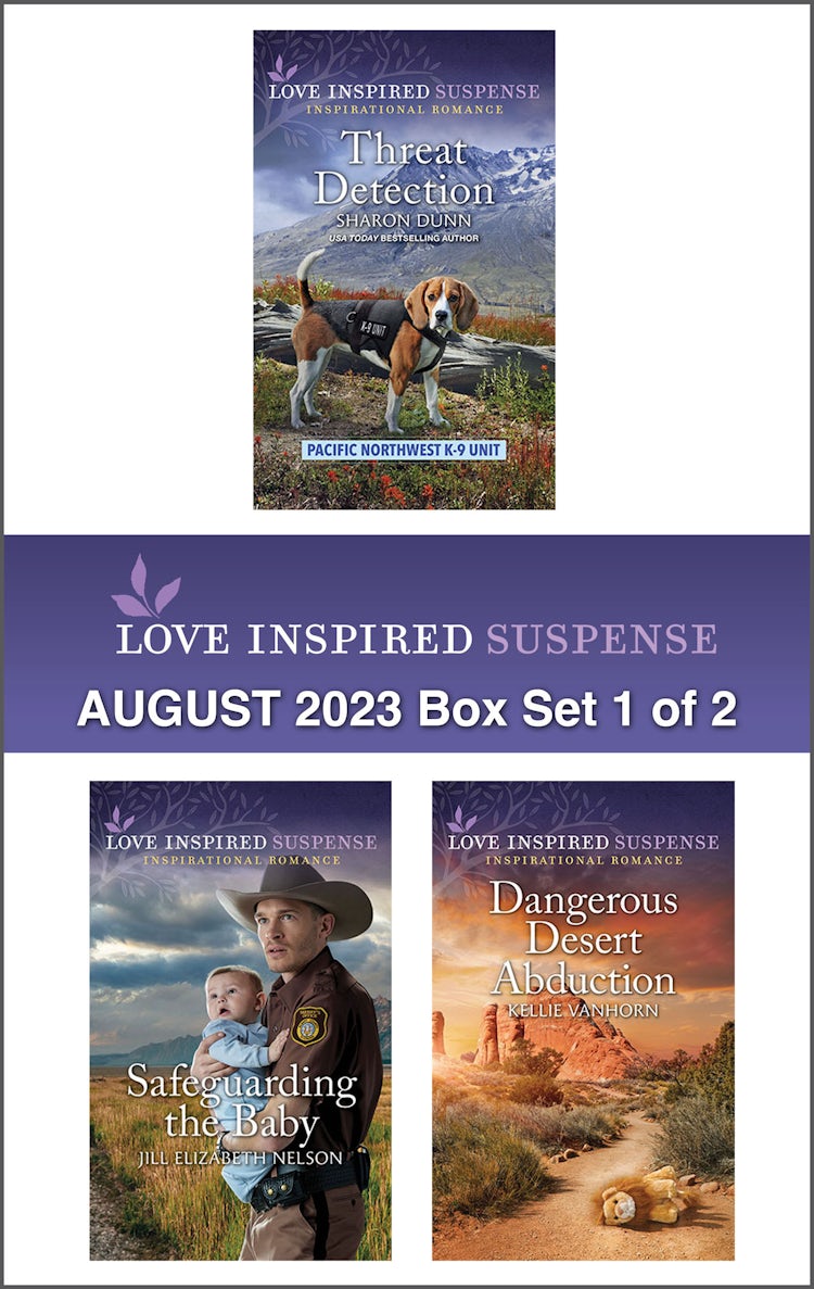 Cover image for Love Inspired Suspense August 2023 - Box Set 1 of 2/Threat Detection/Safeguarding the Baby/Dangerous Desert Abduction, isbn: 9781867294283
