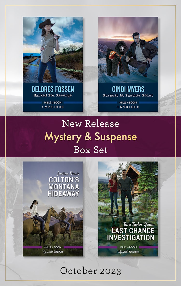 Cover image for Mystery & Suspense New Release Box Set Oct 2023/Marked For Revenge/Pursuit At Panther Point/Colton's Montana Hideaway/Last Chance Investigation, isbn: 9781867298571