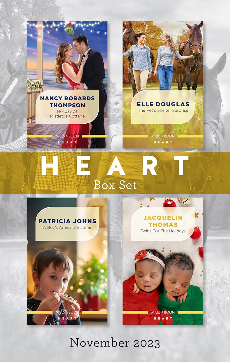 Cover image for Heart Box Set Nov 2023/Holiday At Mistletoe Cottage/The Vet's Shelter Surprise/A Boy's Amish Christmas/Twins For The Holidays, isbn: 9781867299042
