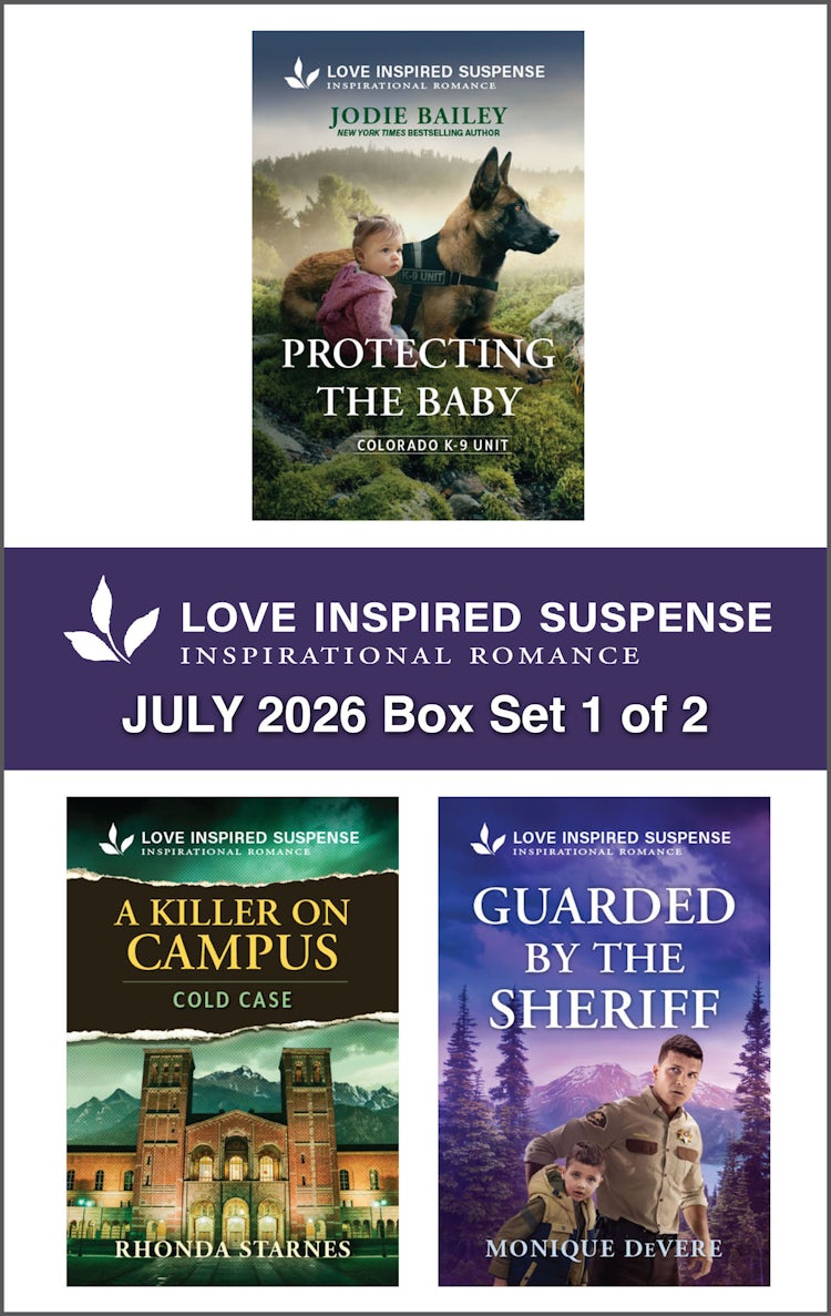 Cover image for Love Inspired Suspense July 2026 - Box Set 1 of 2/Protecting The Baby/A Killer On Campus/Guarded By The Sheriff, isbn: 9781038983725